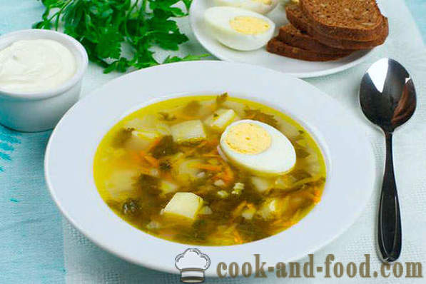 Sorrel suppe med egg oppskrift med bilde