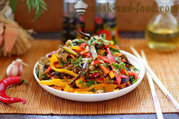 Oppskrift salat av aubergine og grønnsaker på koreansk