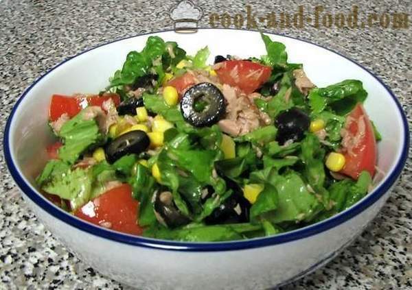 Grønn salat med tunfisk
