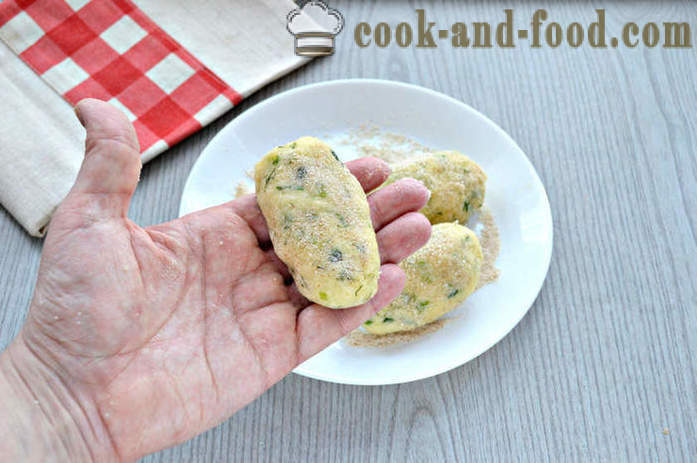 Ostekaker av potetmos - hvordan å forberede kjøtt baller av potet og ost, med en trinnvis oppskrift bilder