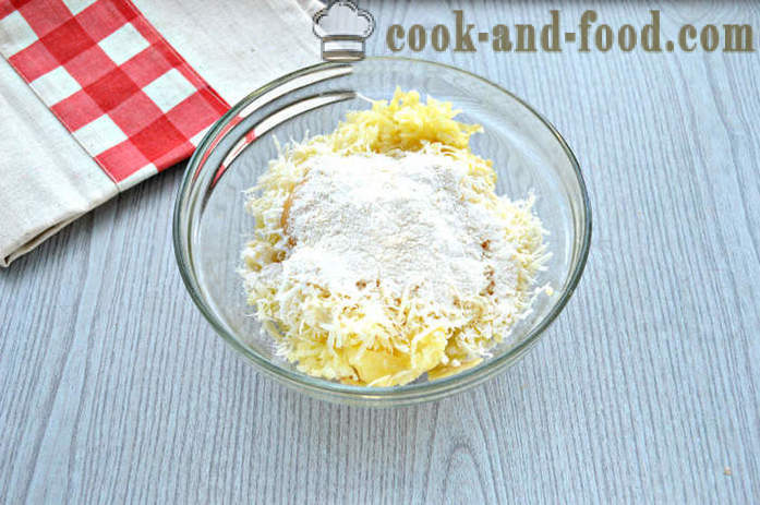 Ostekaker av potetmos - hvordan å forberede kjøtt baller av potet og ost, med en trinnvis oppskrift bilder