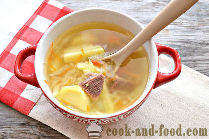 Fresk kål suppe med kjøtt og ris - hvordan å lage kjøttsuppe, en trinnvis oppskrift bilder
