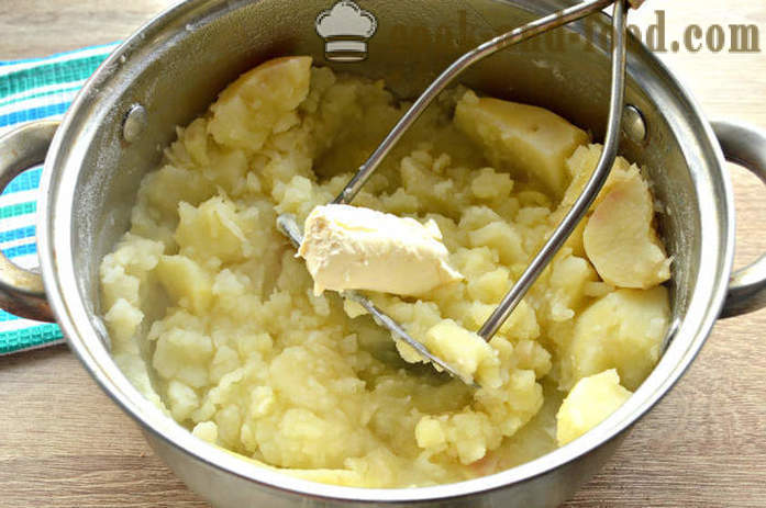 Poteter most med rømme - hvordan å lage potetmos, en trinnvis oppskrift bilder