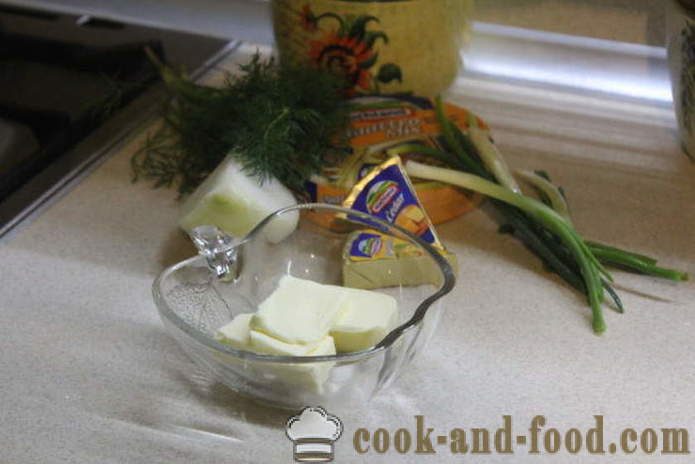 OST ruller med hvitløk og løk - hvordan å lage muffins med ost og hvitløk, med en trinnvis oppskrift bilder