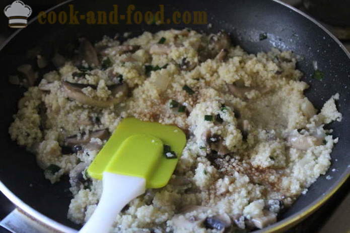 Meatless side rett av couscous - hvordan du koker couscous i en kjele, med en trinnvis oppskrift bilder