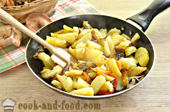 Fersk sopp stekt med poteter - hvordan å steke sopp med poteter i en stekepanne, en trinnvis oppskrift bilder