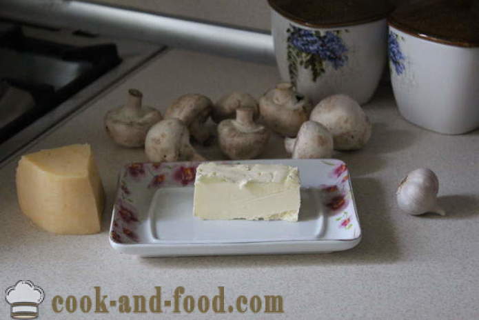 Gatekjøkken med sopp og ost - som bakt sopp med ost i ovnen, med en trinnvis oppskrift bilder