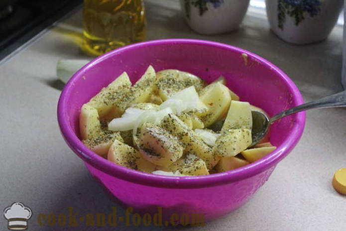 Bakte poteter med honning og sennep i ovnen - så deilig å koke potetene i hullet, steg for steg oppskrift med phot
