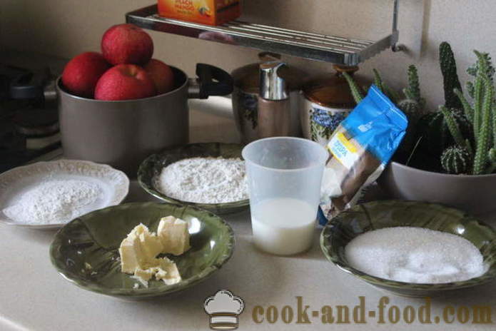 Enkel eplekake med ingefær melk - hvordan å bake en eplepai med ingefær i ovnen, med en trinnvis oppskrift bilder