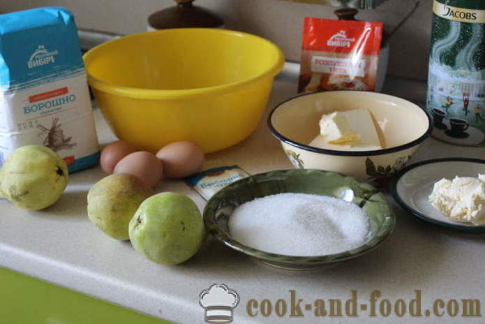 Pear pai deig - hvordan å bake en kake med pærer, vaniljesaus og sufflé i ovnen, med en trinnvis oppskrift bilder