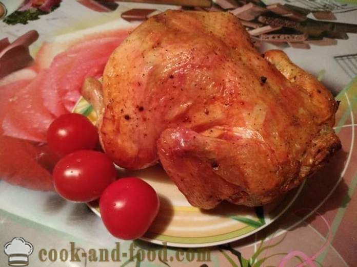 Bakt kylling helt på banken - som en deilig bakt kylling i ovnen hele, en trinnvis oppskrift bilder