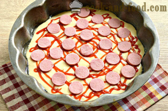 Hjemmelaget pizza på en batter uten gjær - hvordan å forberede en rask pizza i en pizzeria, en trinnvis oppskrift bilder