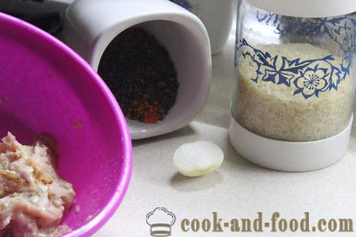 Pilaf med linser, ris og kyllingkjøtt - hvordan du koker kylling pilaf ris og linser, med en trinnvis oppskrift bilder