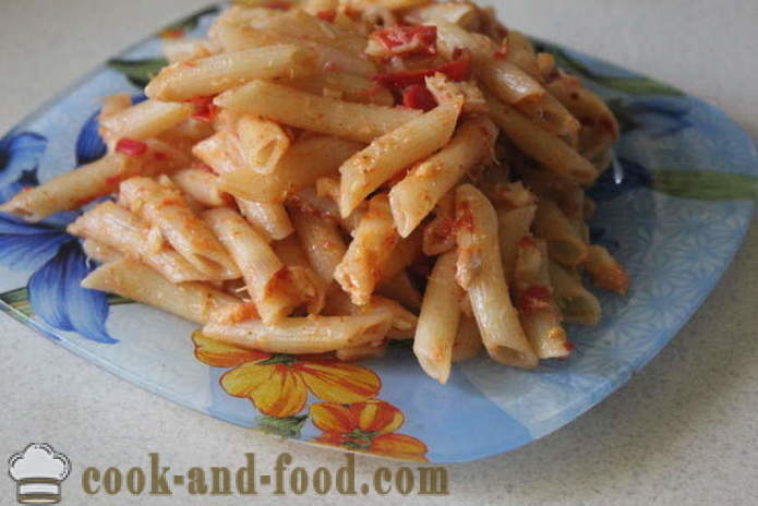 Italiensk pasta med tomat og fisk - hvordan du koker pasta med fisk og tomater, en trinnvis oppskrift bilder