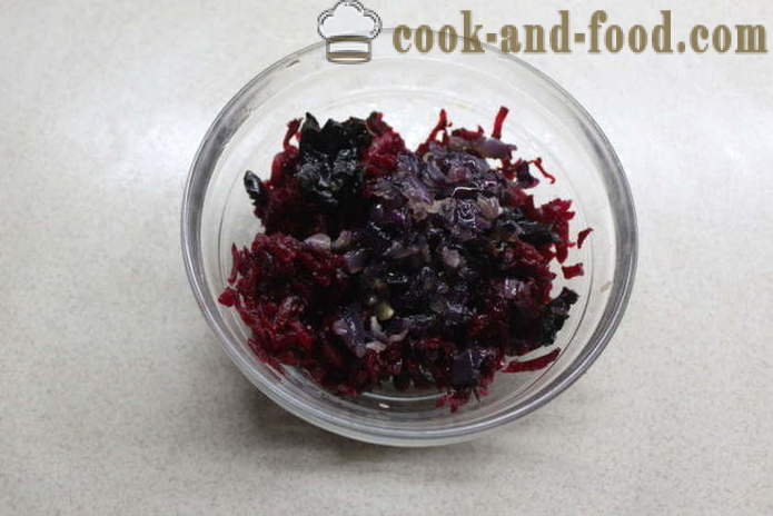Rødbeter salat med svisker - hvordan man skal fremstille en salat av rødbeter stekt i ovnen og svisker, en trinnvis oppskrift bilder