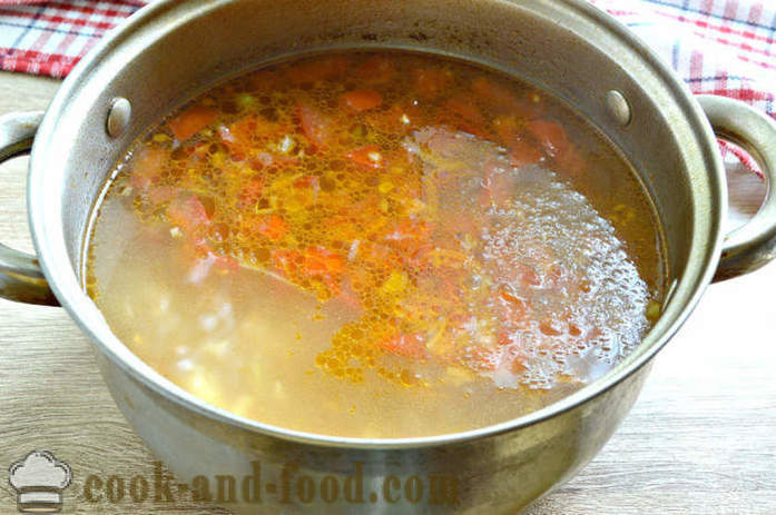 Suppe med hermetiske erter og kål - hvordan å lage mat suppe med kål og erter, en trinnvis oppskrift bilder