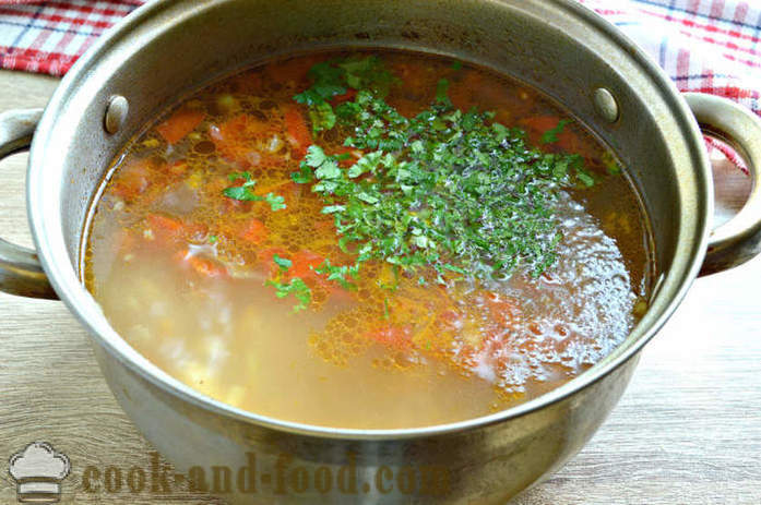 Suppe med hermetiske erter og kål - hvordan å lage mat suppe med kål og erter, en trinnvis oppskrift bilder