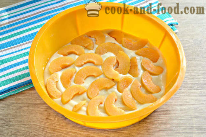 Jellied aprikos kake på kefir - en enkel og rask, hvordan å bake aprikos kaken i ovnen, med en trinnvis oppskrift bilder