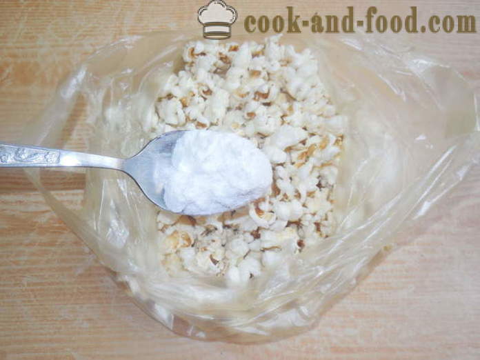 Salt og søt popcorn i en panne - hvordan å lage popcorn hjemme på riktig måte, trinnvis oppskrift bilder