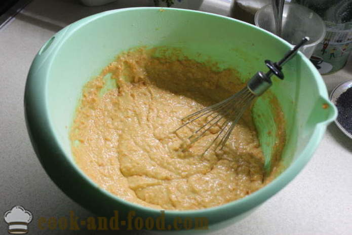 Enkel kake med gulrøtter og valmuefrø - hvordan å bake en gulrotkake i ovnen, med en trinnvis oppskrift bilder