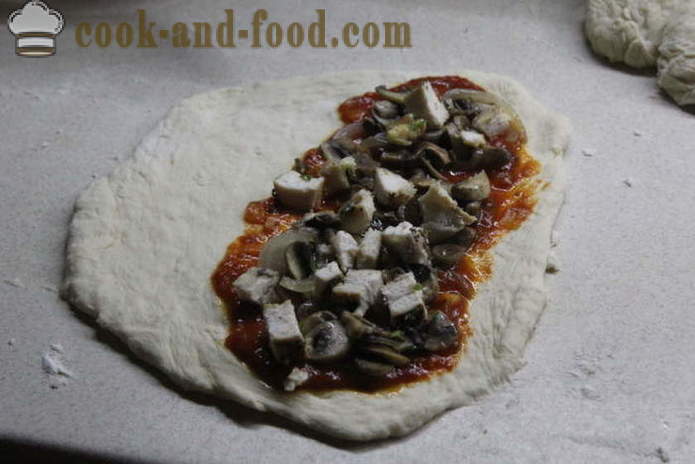 Pizza calzone med kylling hjemme - hvordan å lage en calzone hjem, trinnvis oppskrift bilder