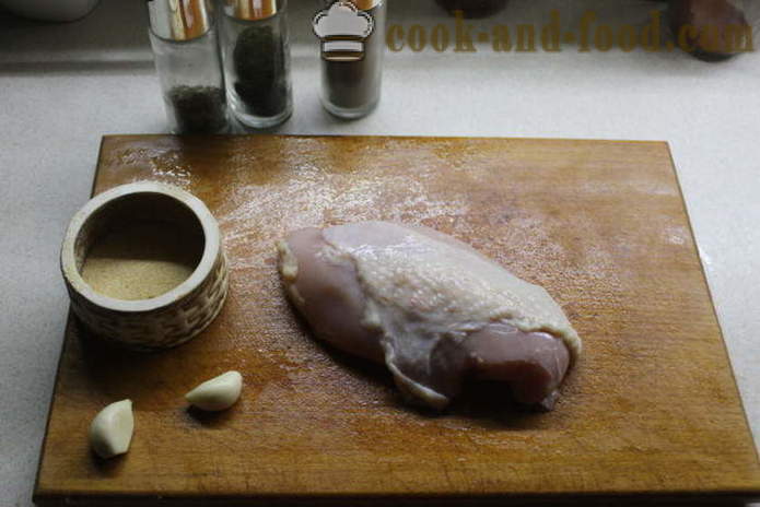 Bakt kyllingbryst med honning, hvitløk og krydder - hvordan å lage mat kyllingbryst i ovnen, med en trinnvis oppskrift bilder