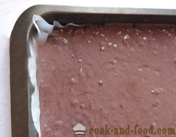 Blåbær kake med valnøtter - Hvordan lage blåbær pai med nøtter og kakao, med en trinnvis oppskrift bilder