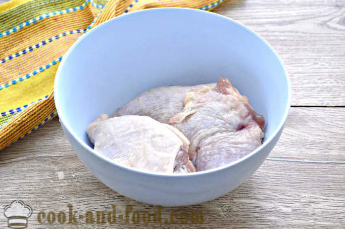 Bakte kyllinglår i ovnen - hvordan du koker kylling lår i en hylse med en skorpe, en trinnvis oppskrift bilder