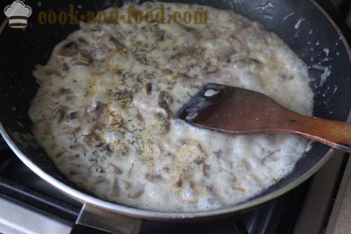 Kremet sopp saus - hvordan å lage en sopp saus med sopp, en trinnvis oppskrift bilder