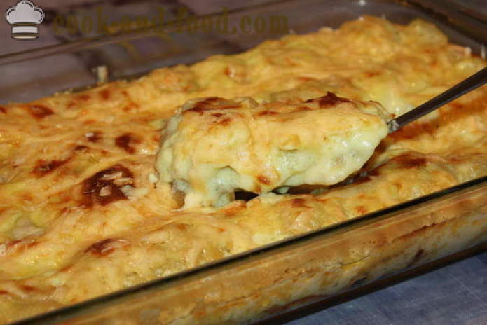Bakt ravioli i ovnen - som dumplings bakt i ovnen med ost og saus, en trinnvis oppskrift bilder