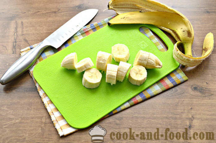 Banan smoothie med havregryn - Hvordan lage en banan smoothie med melk og havregryn i en blender, en trinnvis oppskrift bilder