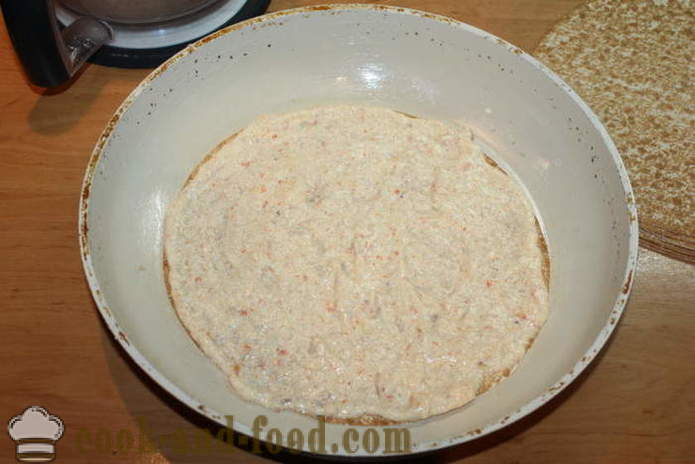 Cheese kake av tynn pita med kyllingbryst - hvordan å lage en kake av lavash med stuffing i ovnen, med en trinnvis oppskrift bilder