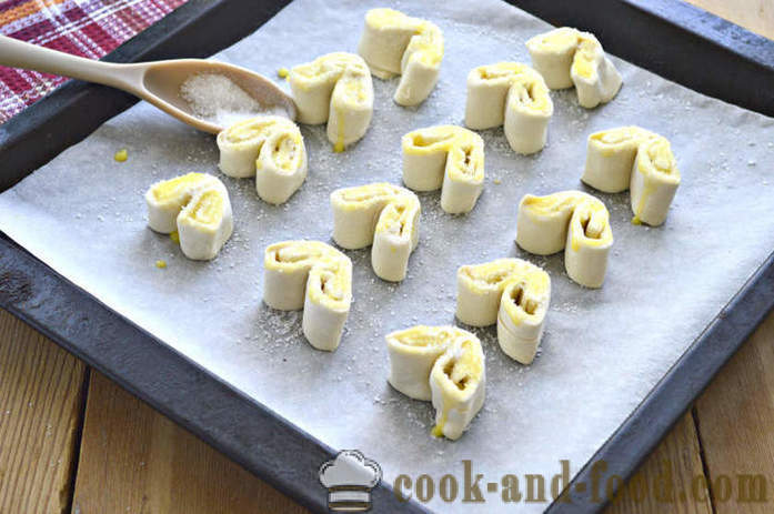 Cookies ører butterdeig - hvordan å lage puff ører, en trinnvis oppskrift bilder