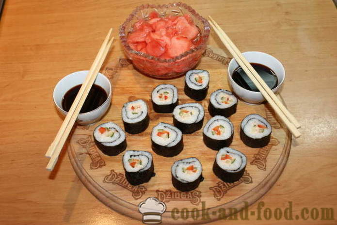 Deilig og enkle pålegg for sushi - hvordan å lage sushi hjemme, trinnvis oppskrift bilder