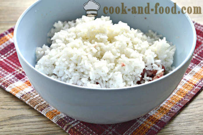 Kjøttboller av kjøttdeig med ris i en stekepanne - hvordan å lage kjøttkaker fra kjøttdeig og saus, med en trinnvis oppskrift bilder