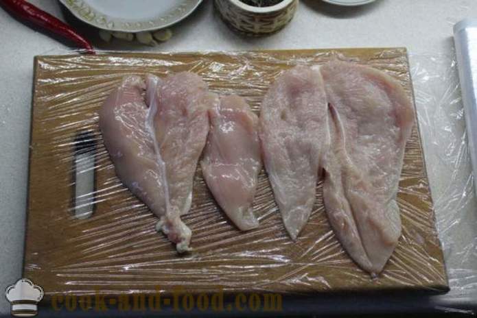 Hjemmelaget kyllingrull i folie - hvordan å lage en kylling roll hjemme, trinnvis oppskrift bilder