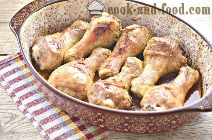 Deilige kyllinglår i ovnen - som en deilig bakt kylling drumstick, en trinnvis oppskrift bilder