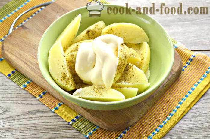 Poteter med majones i ovnen - som bakte poteter i ovnen med majones, en trinnvis oppskrift bilder