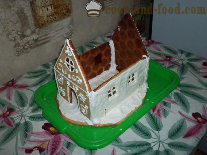 Gingerbread House - gradvis mestre klassen, hvordan å bake pepperkakehus hjemme, trinnvis oppskrift bilder