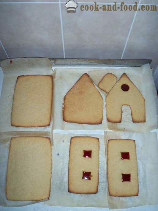 Gingerbread House - gradvis mestre klassen, hvordan å bake pepperkakehus hjemme, trinnvis oppskrift bilder