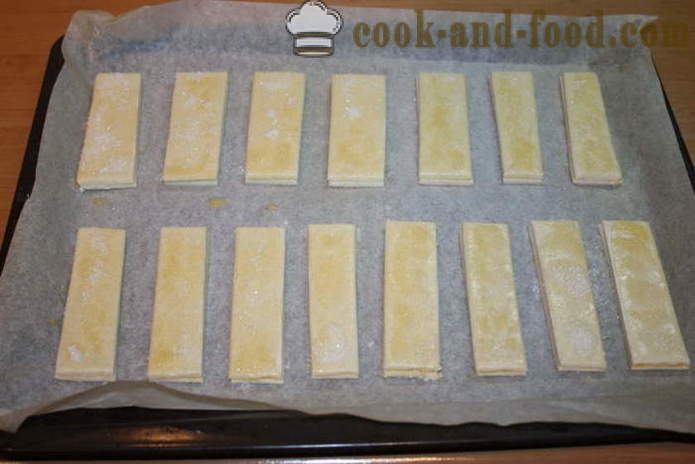 Hjemmelaget puff tunger med sukker puff test klar - hvordan å gjøre tunger butterdeig, med en trinnvis oppskrift bilder