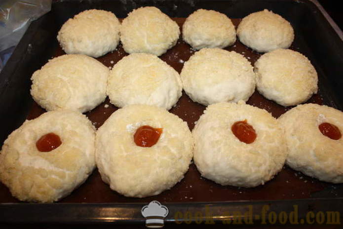 Gjær ruller filler og grus - hvordan å lage muffins med sprinkles, en trinnvis oppskrift bilder