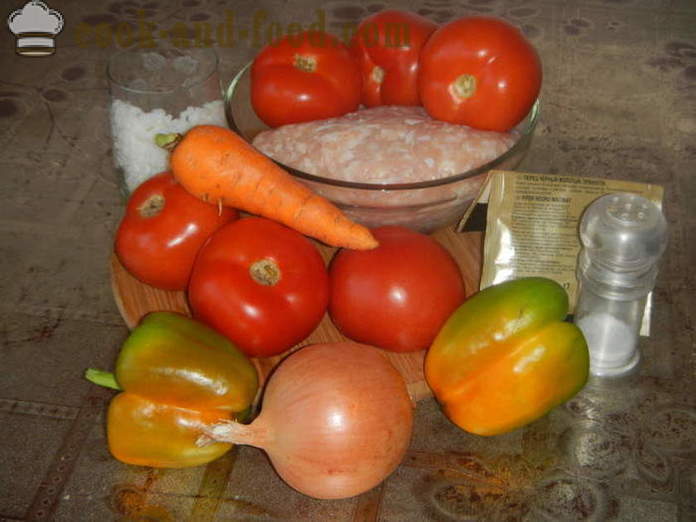 Tomater fylt med kjøttdeig i ovnen - hvordan å lage fylte tomater, en trinnvis oppskrift bilder