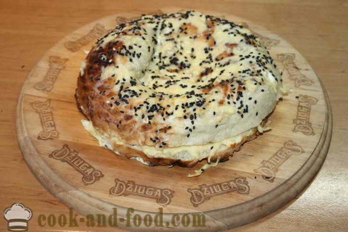 Usbekiske brød med ost i ovnen - hvordan å lage varme smørbrød med ost hjemme, trinnvis oppskrift bilder