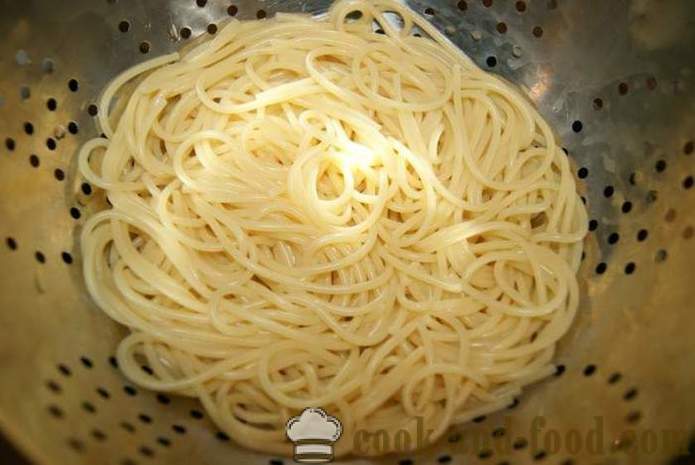 Spaghetti Monster - lys og smakfulle varme retter til Halloween med hendene, trinnvis oppskrift bilder