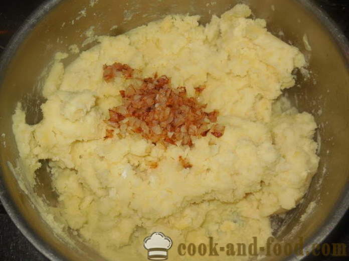 Peppers fylt med potetmos og bakt i ovnen - hvordan å lage fylte paprika med poteter og ost, med en trinnvis oppskrift bilder