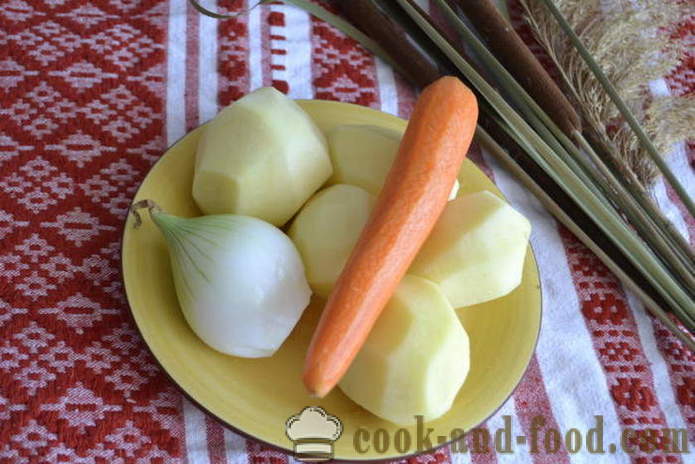 Deilig grønnsakssuppe med røkt kjøtt - hvordan å lage grønnsakssuppe, en trinnvis oppskrift bilder
