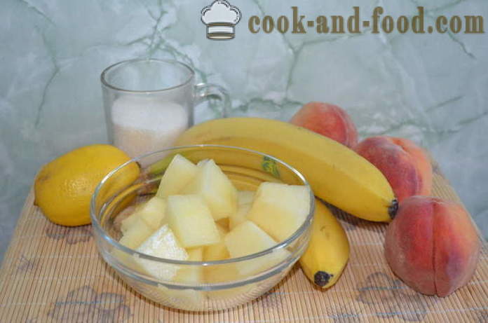Iskrem sorbet melon, fersken og banan - hvordan å lage en sorbet hjemme, trinnvis oppskrift bilder