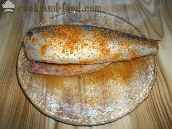 Makrell bakt i folie i ovnen - hvordan å lage mat makrell i folie, med en trinnvis oppskrift bilder