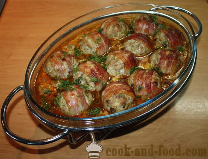 Deilige kjøttboller i ovnen med en saus av grønnsaker - hvordan å lage kjøttboller i en saus av grønnsaker, en trinnvis oppskrift bilder